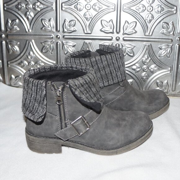 Rocket Dog Womens Size 6 Gray Bentley Sweater Cuff Zip Ankle Boots - Picture 1 of 11